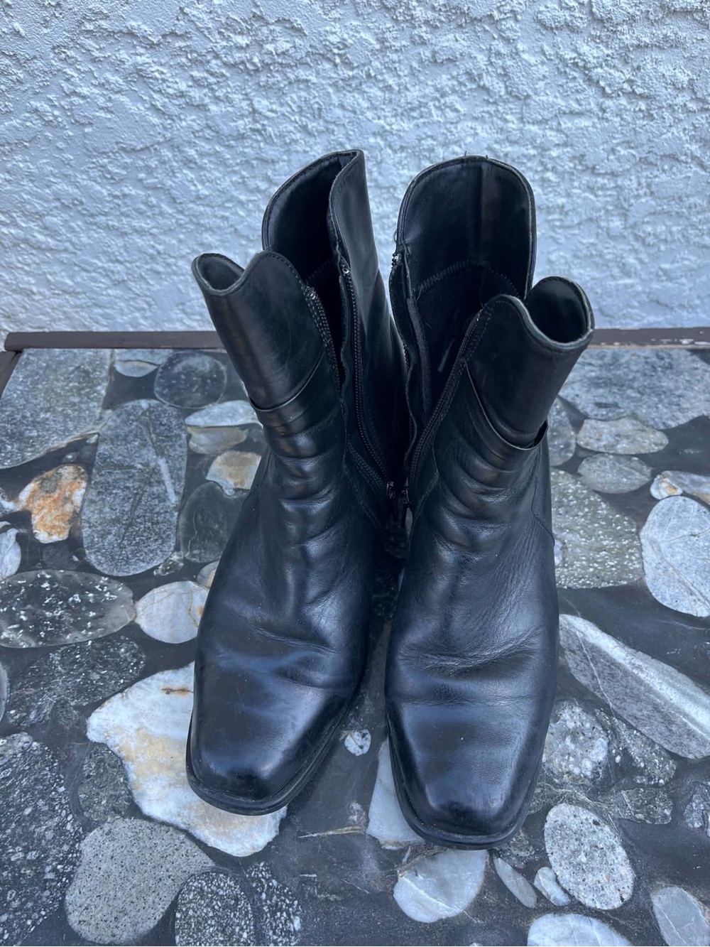 Black Leather Ankle Boots
